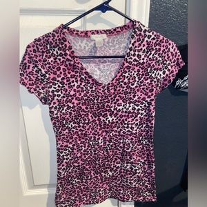 Pink cheetah women shirt